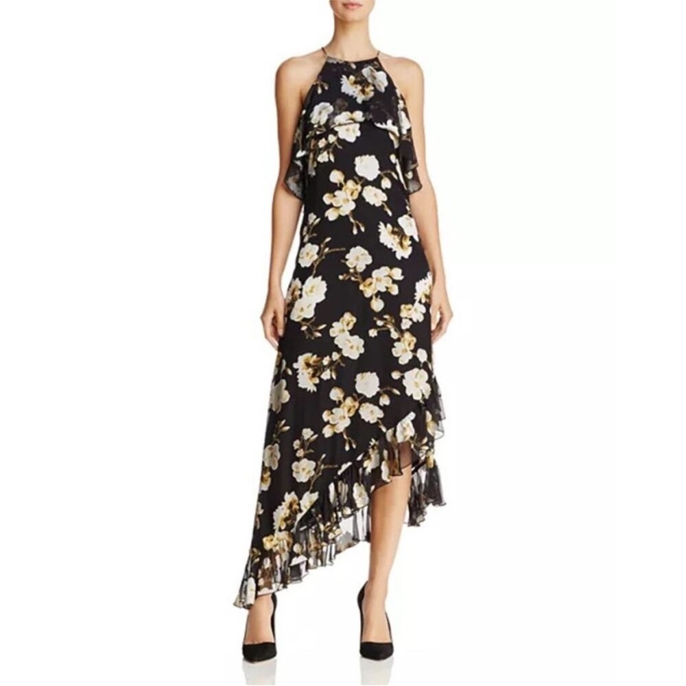 Alice + Olivia Black Floral Asymmetrical Dress
Silk evening dress size small